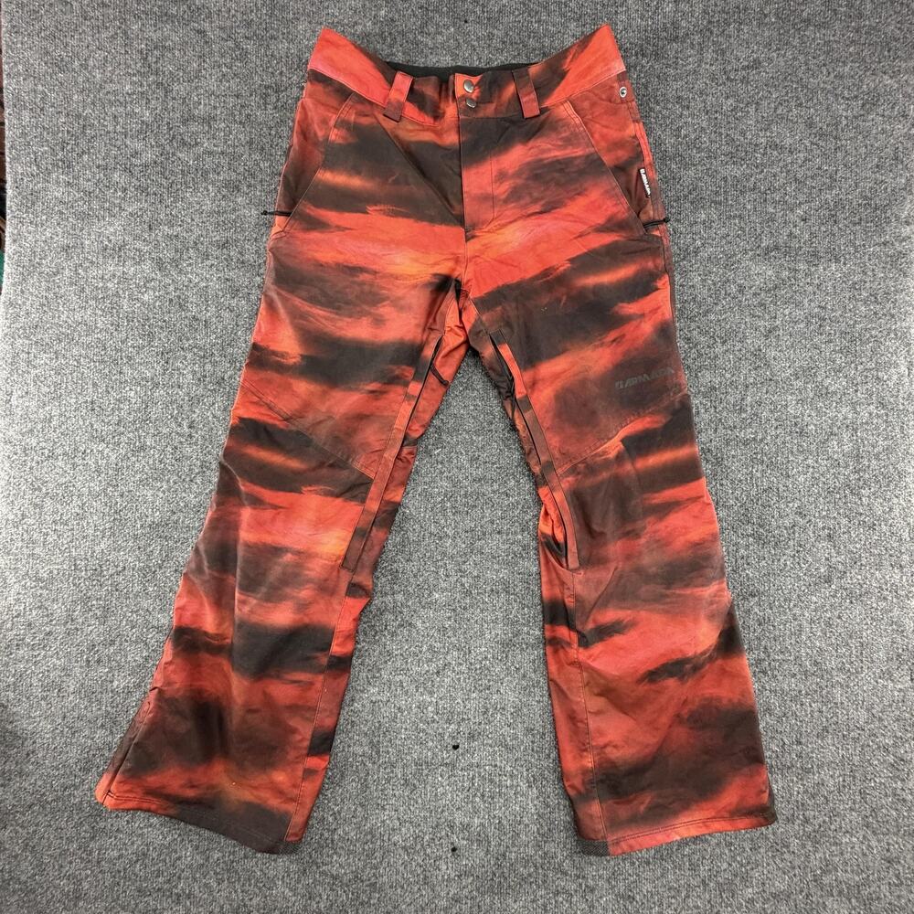 Armada Pants Mens Small Camo Red Tie Dye Snow Ski Snowboard Waterproof 10K Lined